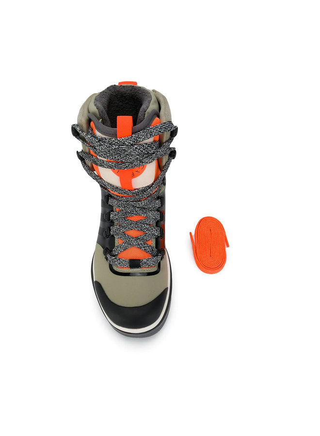 Ankle Tracker Boots in Khaki/Orange