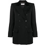 Double Breasted Blazer Jacket in Wool/Cashmere in Black