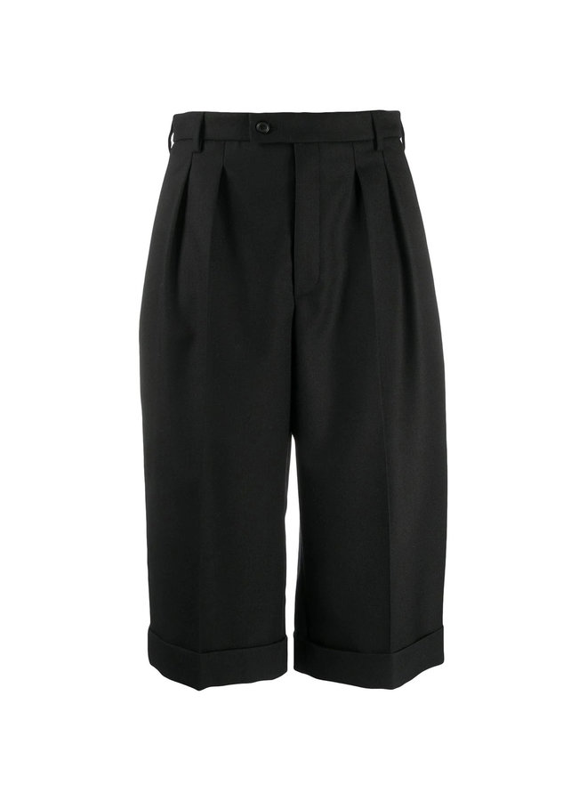 High Waist Culotte in Wool in Black