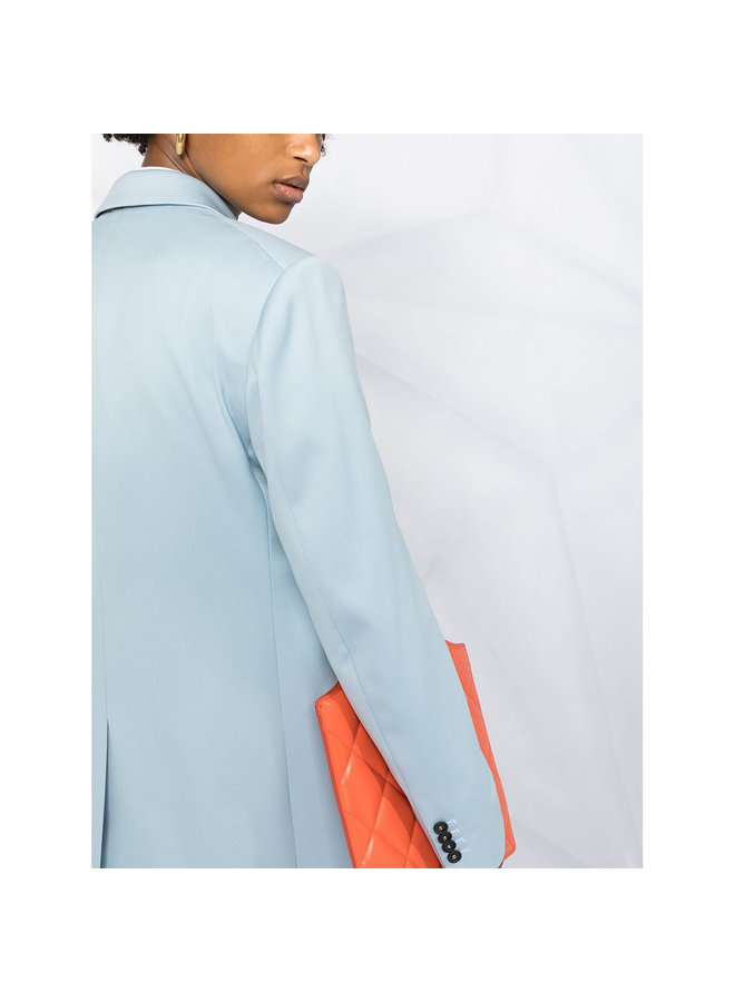 Oversized Double Breasted Blazer Jacket in Wool in Baby Blue