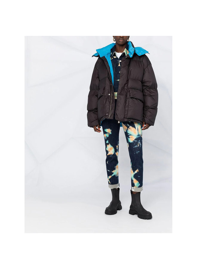 Oversize Puffer Short Jacket in Black