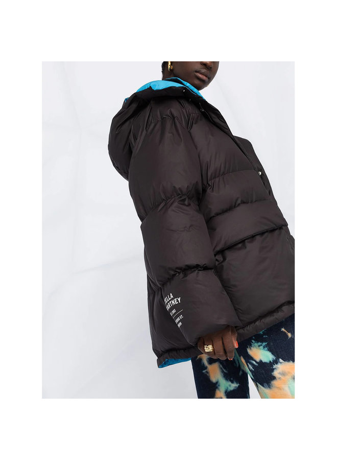 Oversize Puffer Short Jacket in Black