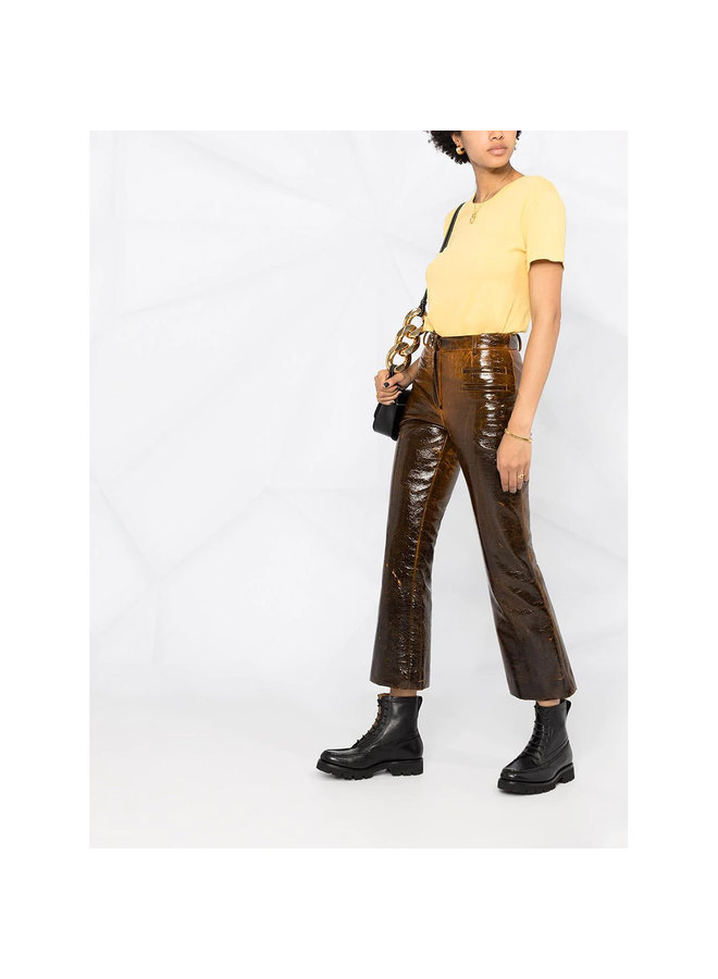 Monogram Embroidery T-shirt in Cotton in Moustarde