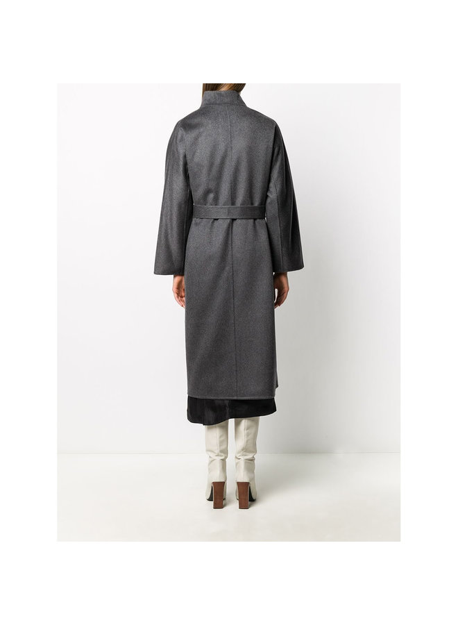 Belted Coat in Double Cashmere in Charcoal