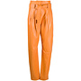 High Waisted Pants in Leather in Orange