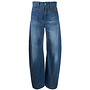 High Waisted Wide Leg Pants in Denim Blue