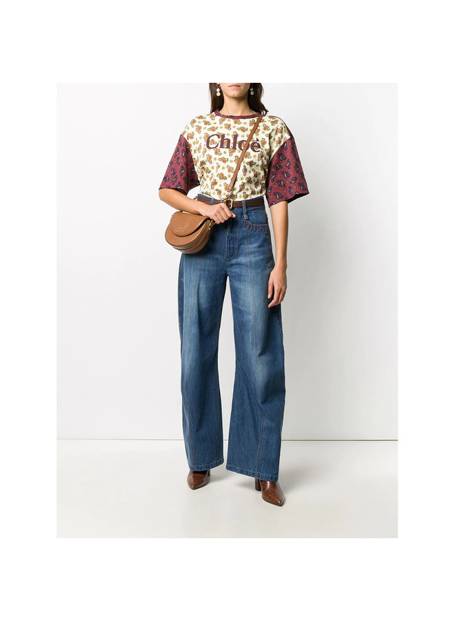 High Waisted Wide Leg Pants in Denim Blue