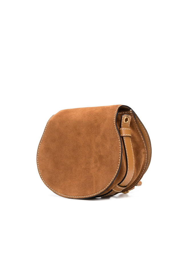 Marcie Small Crossbody Bag in Suede in Brown