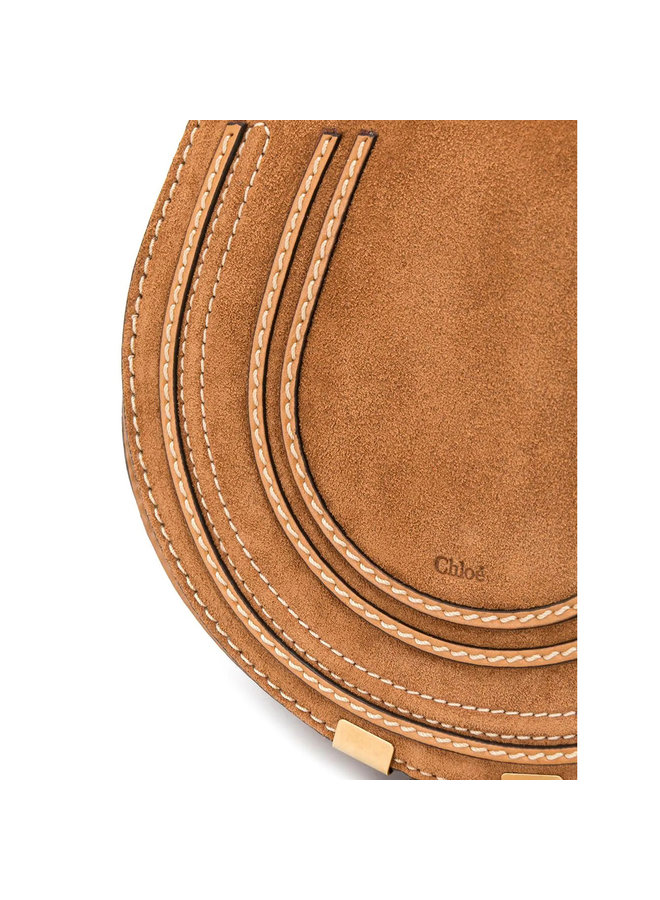 Marcie Small Crossbody Bag in Suede in Brown