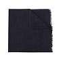 Knitted Frayed-Edge Scarf in Wool/Silk in Navy