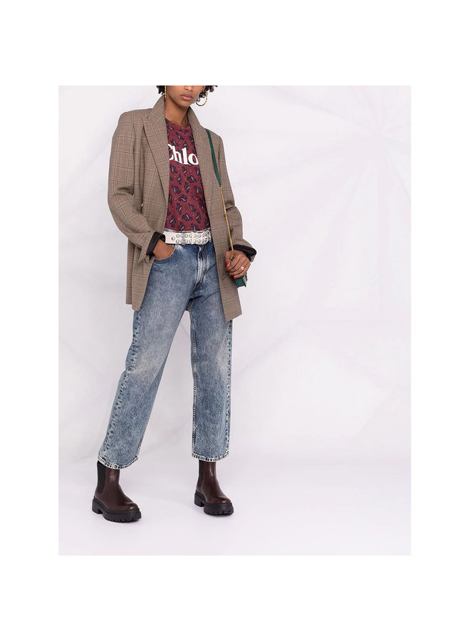 Logo Printed T-shirt in Cotton in Crafty Brown