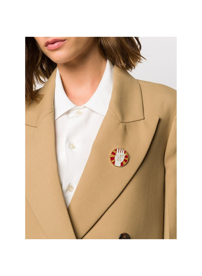 Hand Motif Broach in Multicolor