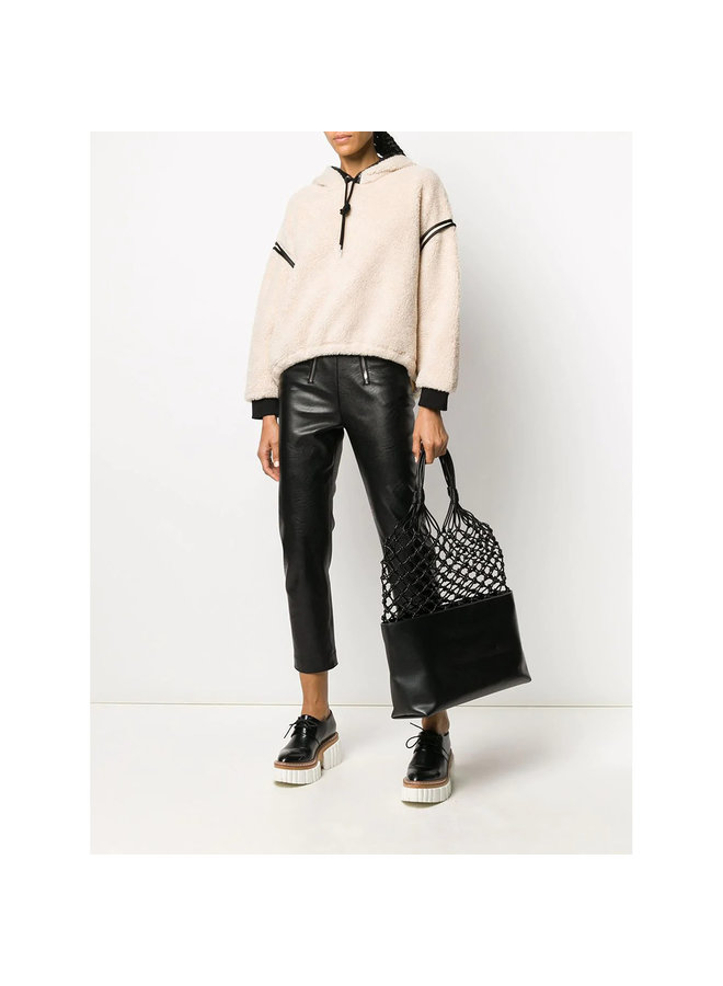 Hoodie Sweatshirt in Faux Shearling Wool in Hazel