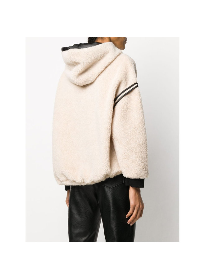 Hoodie Sweatshirt in Faux Shearling Wool in Hazel
