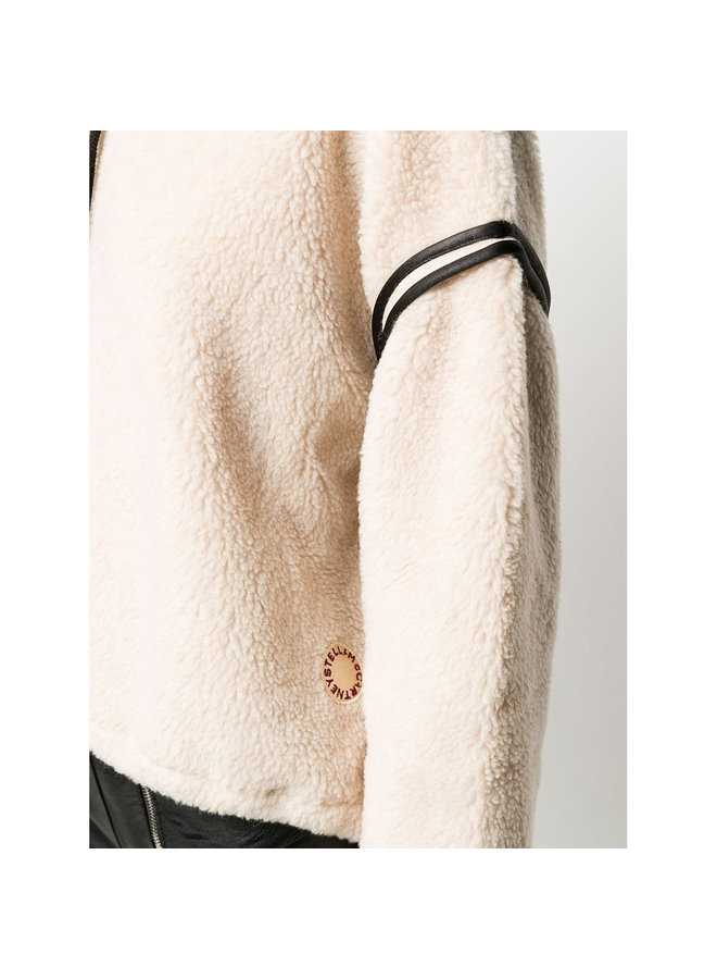 Hoodie Sweatshirt in Faux Shearling Wool in Hazel