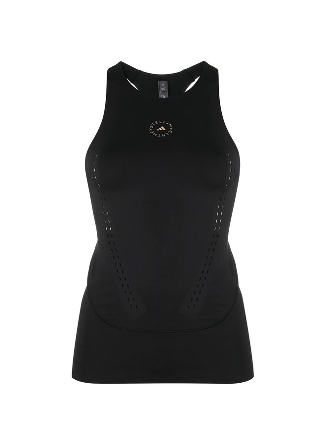 Logo Fitted Tank Top in Black