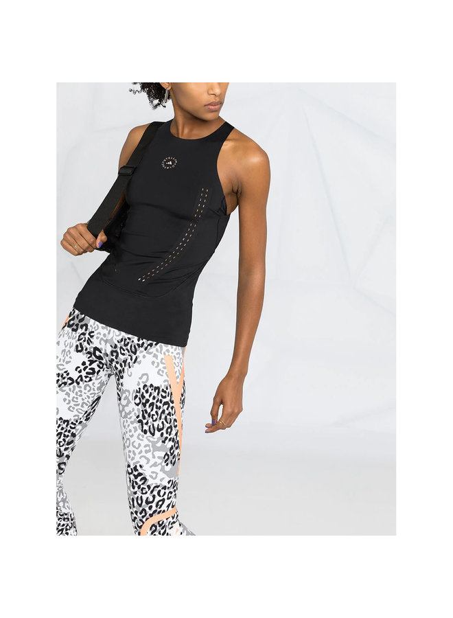 Logo Fitted Tank Top in Black