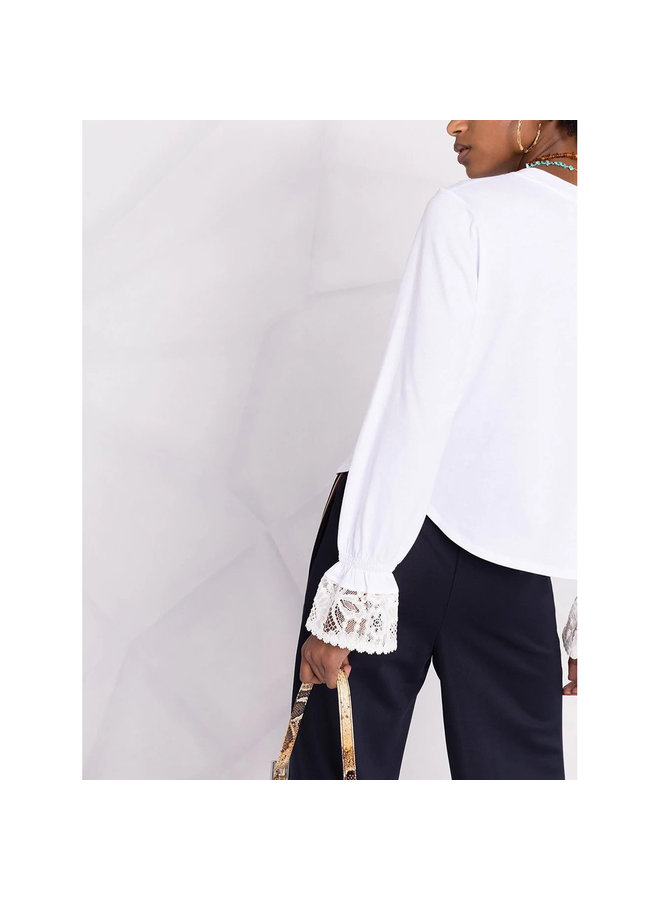 Wide Leg Track Pants in Cotton in Dark Denim