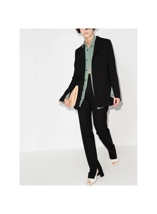 Single Breasted Blazer Jacket in Black