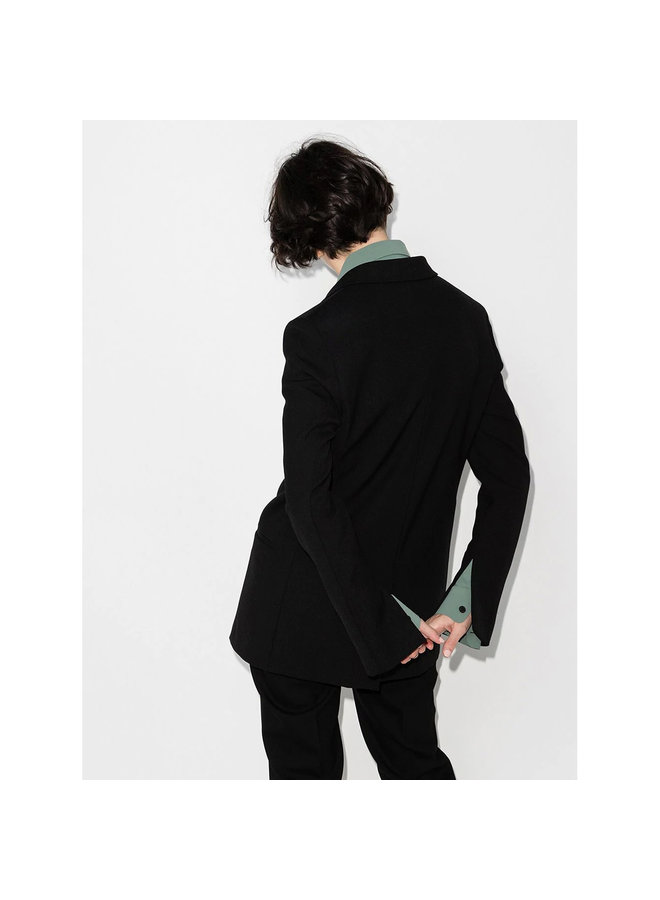 Single Breasted Blazer Jacket in Black