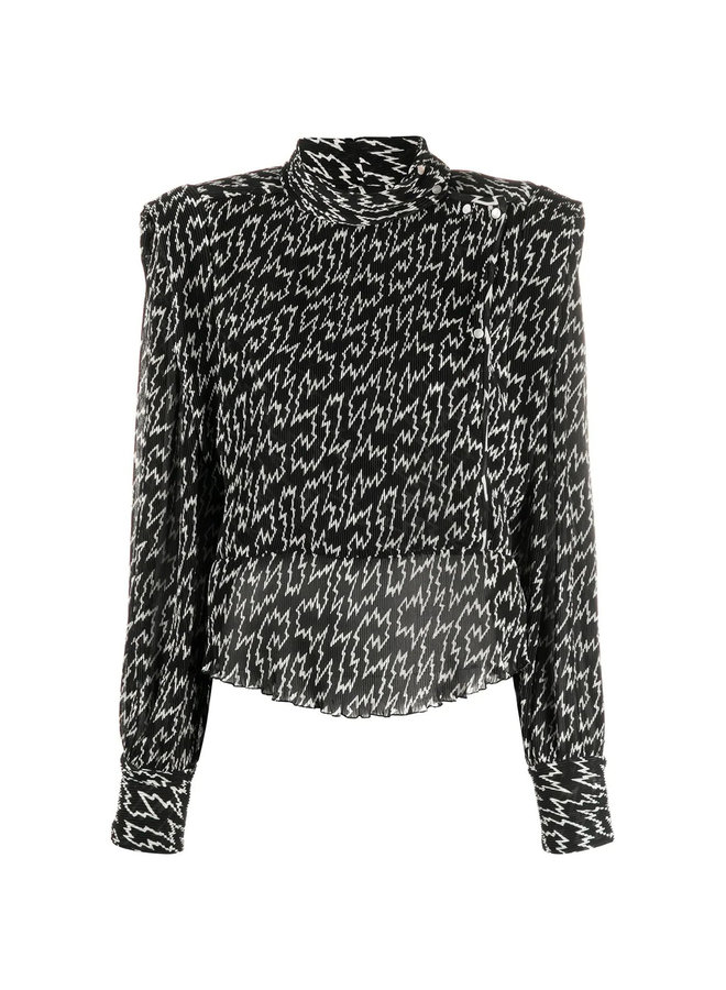 Long Sleeve Printed Blouse