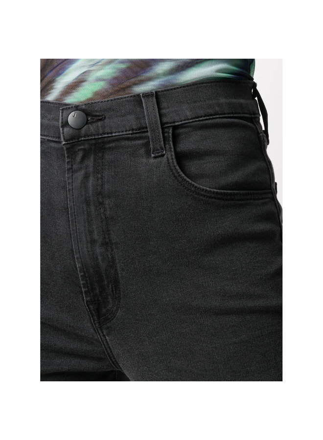 High Rise Straight Leg Jeans in Dark Grey