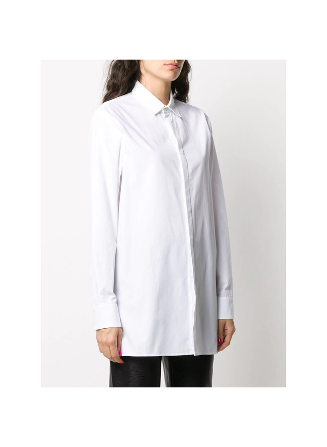 Long Sleeve Shirt in Cotton in White