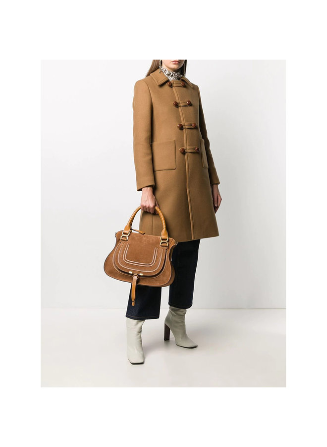 Large Marcie Shoulder Bag in Leather in Camel