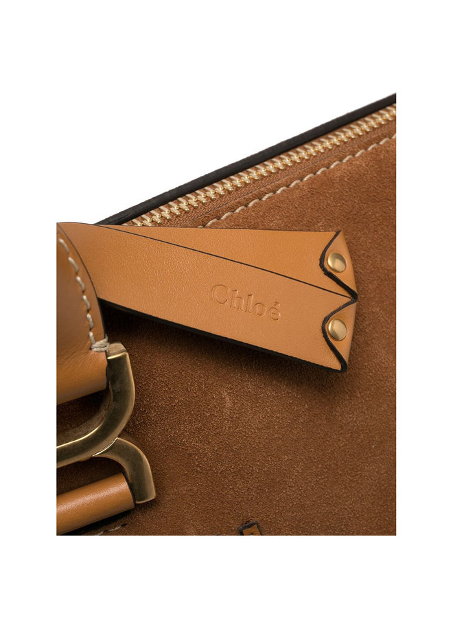 Large Marcie Shoulder Bag in Leather in Camel