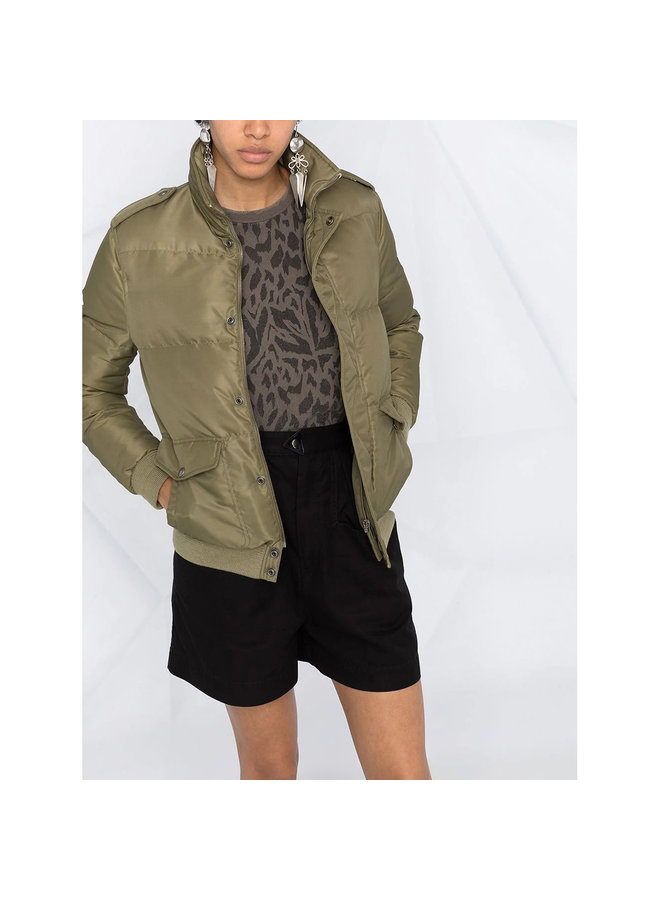 T-shirt in Animal Print in Cotton in Grey