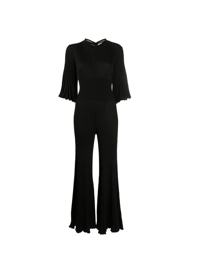 Full Length Pleated Jumpsuit in Black