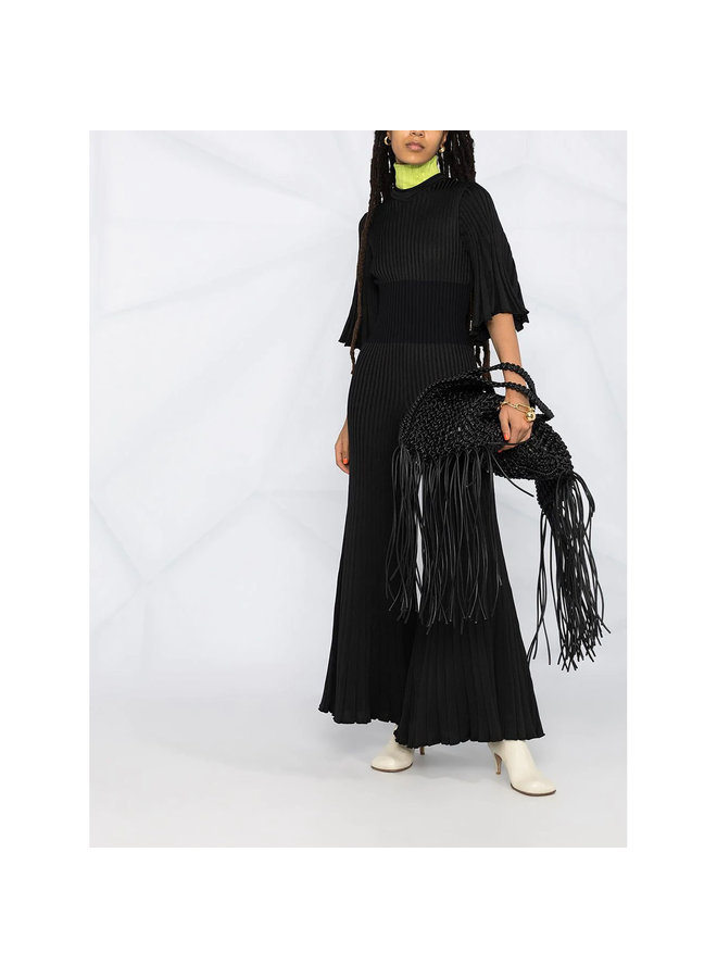 Full Length Pleated Jumpsuit in Black