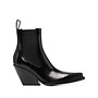 Lean Mid Heel Ankle Boots in Calf Leather in Black