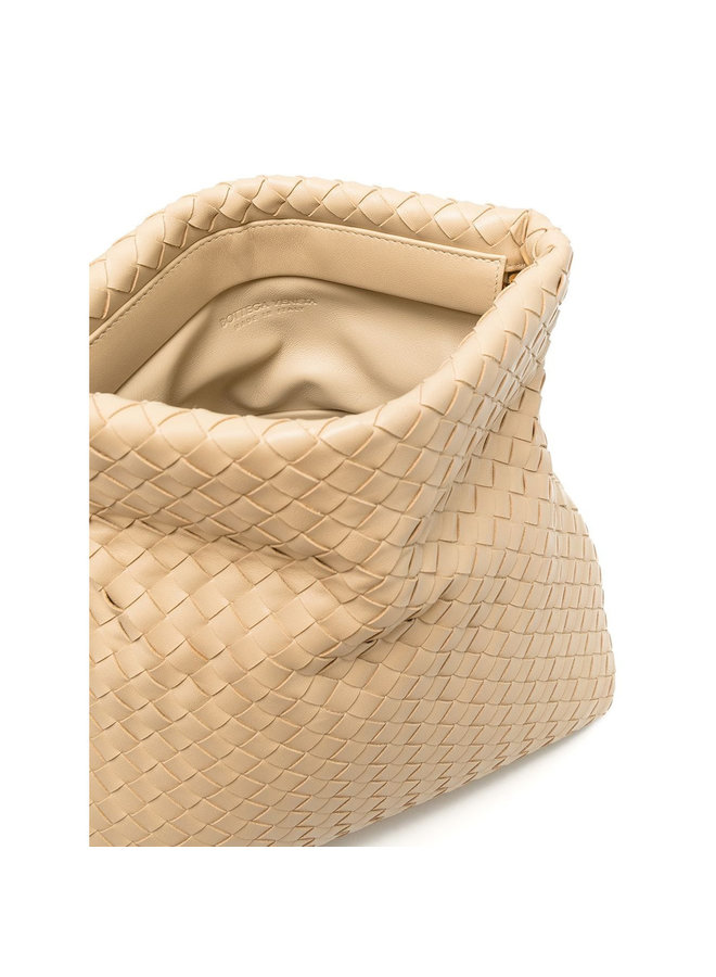 Small Crossbody Bag in Intrecciato Leather in Porridge