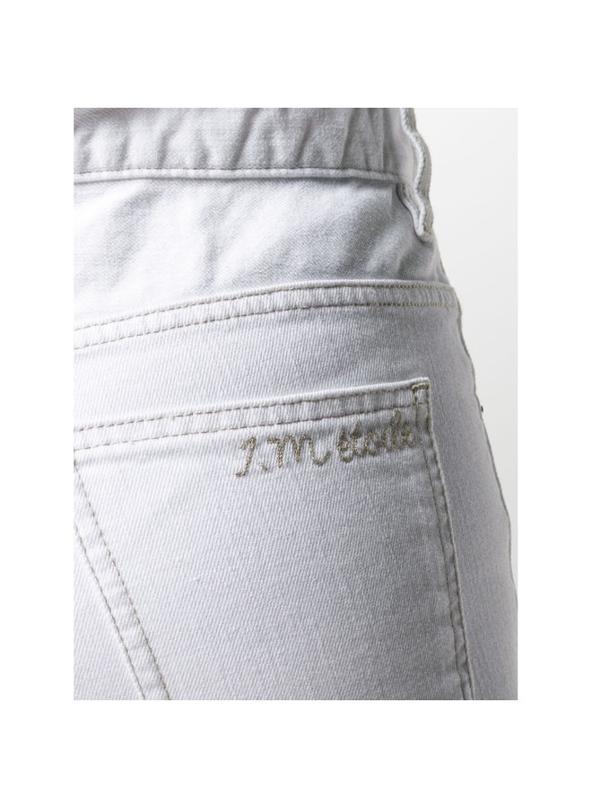High Waisted Straight Leg Jeans in Cotton in White