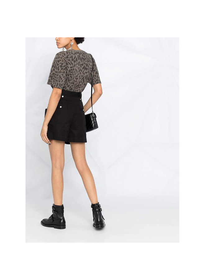 T-shirt in Animal Print in Cotton in Grey