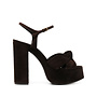 Bianca High Heel Platform Sandals in Suede in Coffee