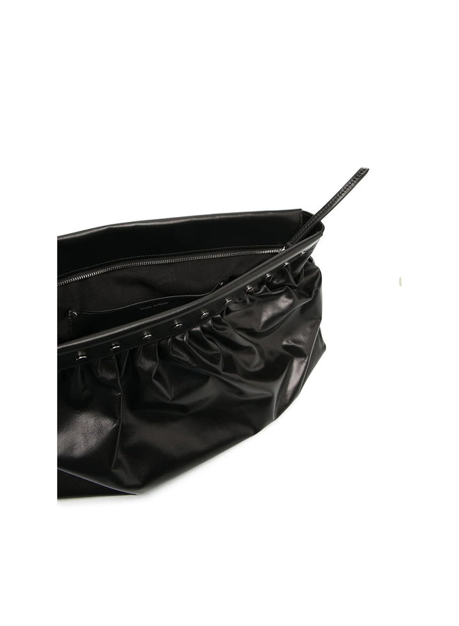 Luzel Clutch Bag in Leather in Black