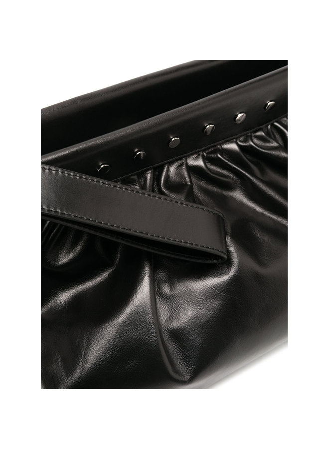 Luzel Clutch Bag in Leather in Black