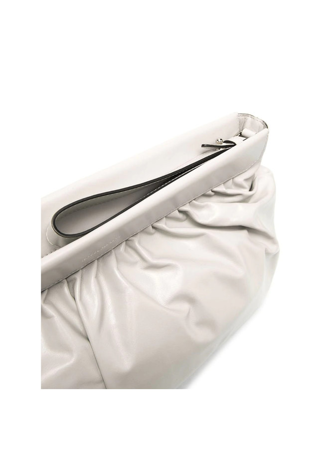 Luzel Clutch Bag in Leather in Chalk