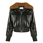 Shearling collar Leather Bomber