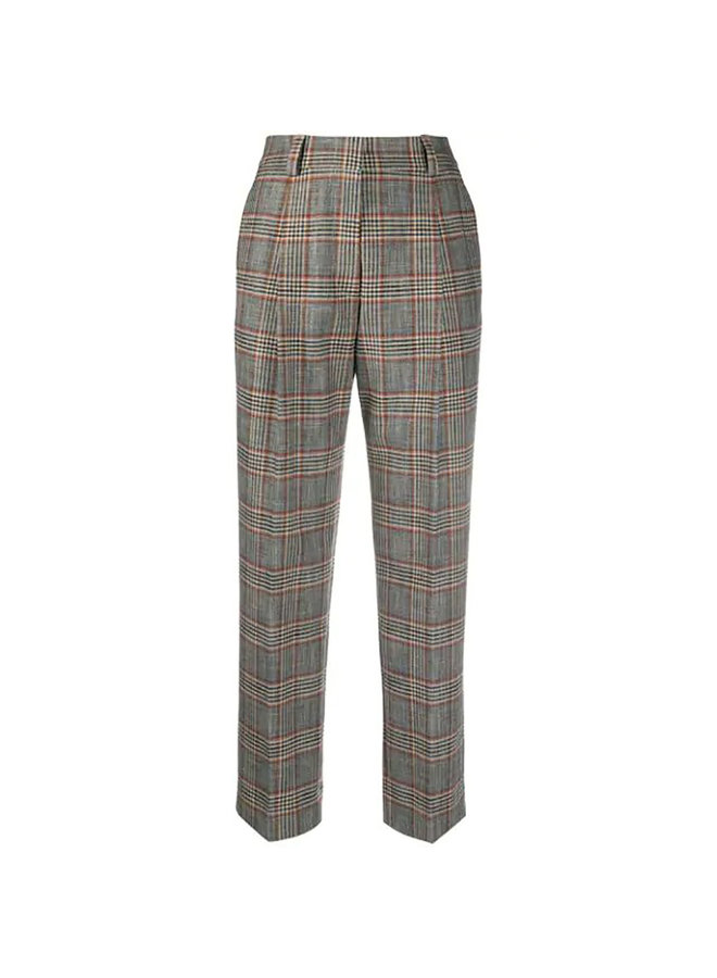 High Waisted Cropped Check Pants