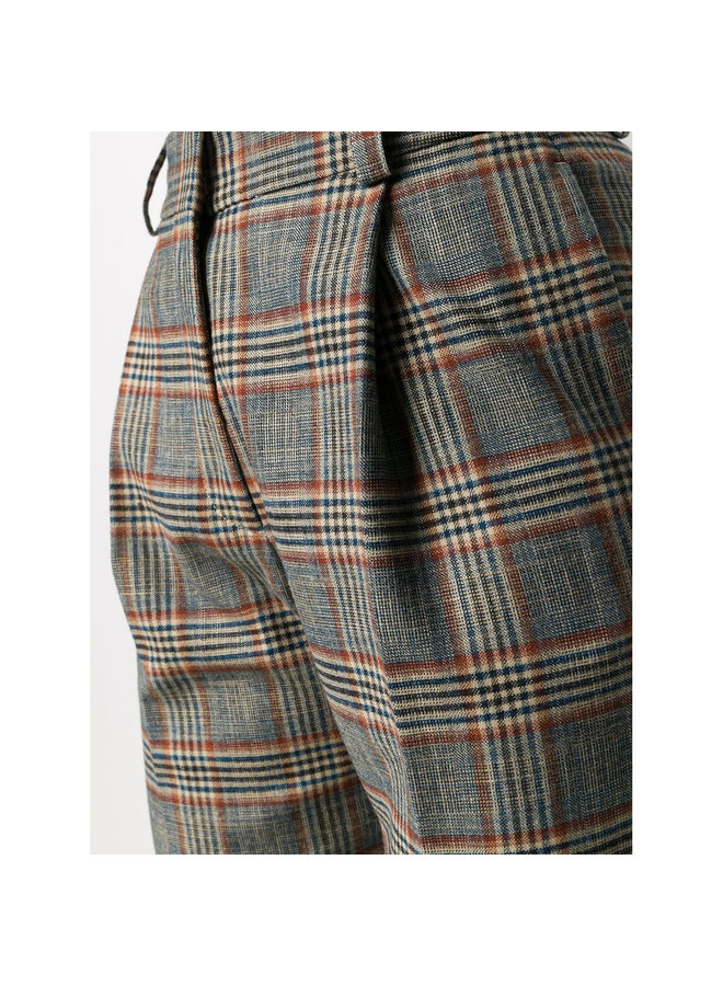 High Waisted Cropped Check Pants in Multicolor