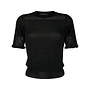Short Sleeve Knitted Top in Black