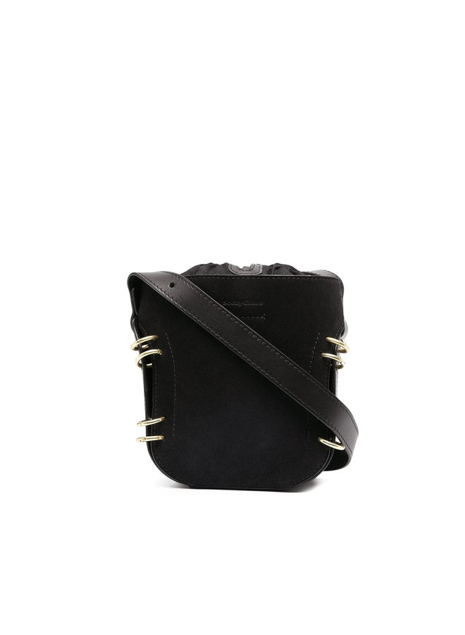 Alvy Bucket Bag in Leather in Black