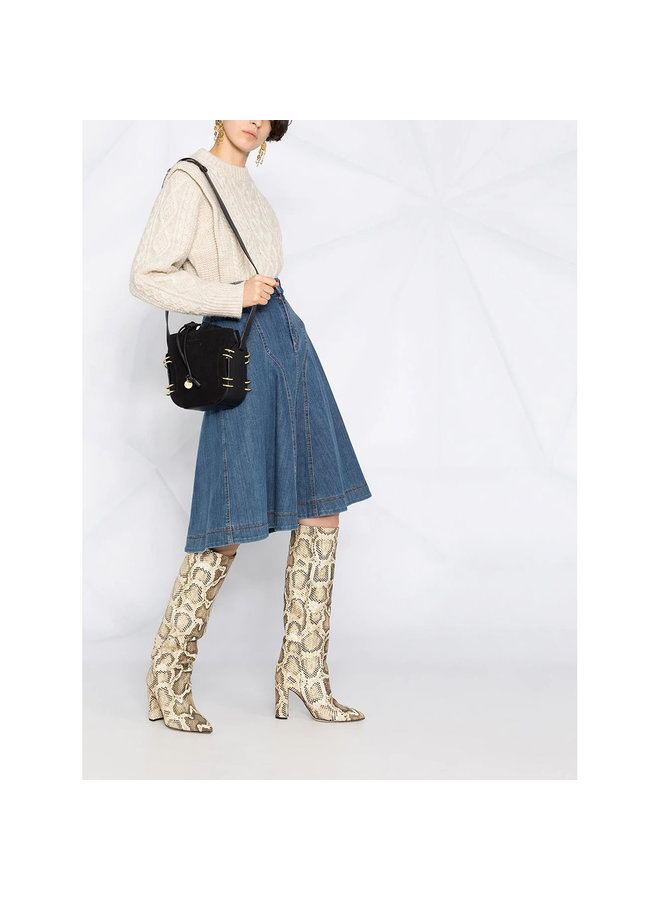 Alvy Bucket Bag in Leather in Black