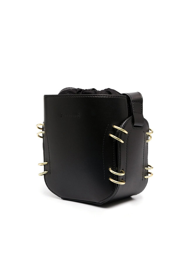 Alvy Bucket Bag in Leather in Black