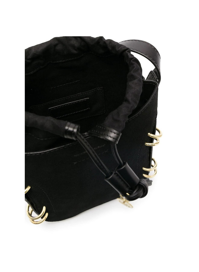 Alvy Bucket Bag in Leather in Black
