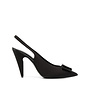 High Heel Slingback Pump with Bow Detail in Black