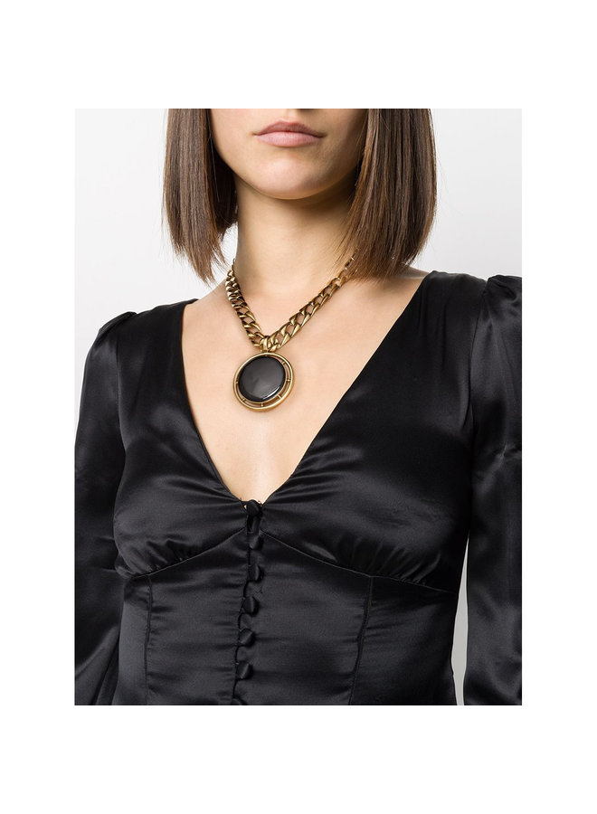 Medallion Pendant Necklace in Brass in Gold